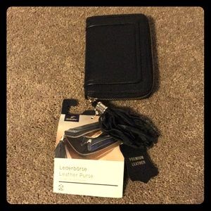 EURO Wallet, black leather, zipped & oversized NWT